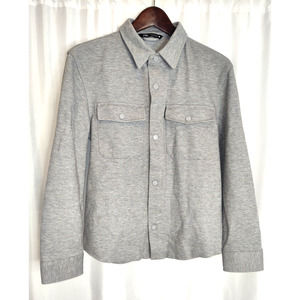 COPY - Zara Men's Stretch Overshirt Gray Marl Snap Front Top Shirt Medium